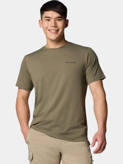 tricou pentru sport, cu maneci scurte pt. barbati Columbia Tech Trail Utility Short Sleeve Crew verde 5