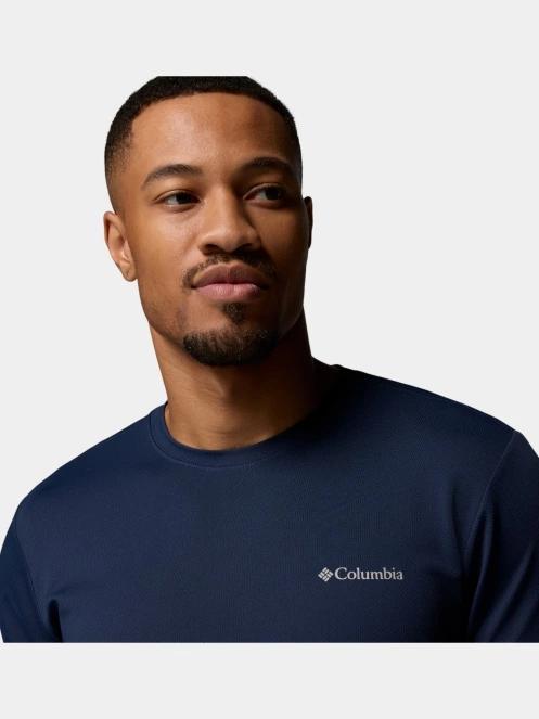 tricou pentru sport, cu maneci scurte pt. barbati Columbia Tech Trail Utility Short Sleeve Crew albastru inchis 6