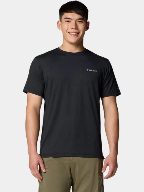 tricou pentru sport, cu maneci scurte pt. barbati Columbia Tech Trail Utility Short Sleeve Crew negru 2