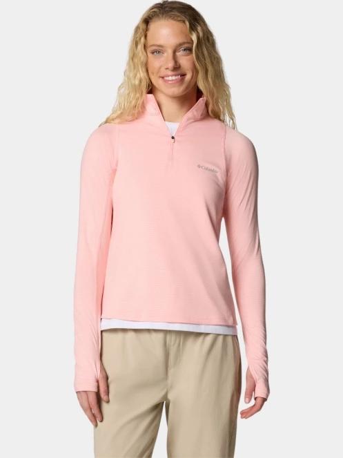 tricou cu maneci lungi, pentru sport pt. femei Columbia Weekend Ascent Half Zip roz 2