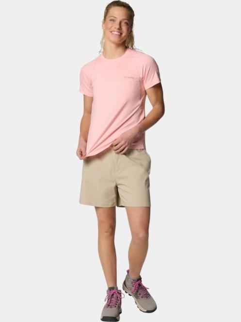 tricou pentru sport, cu maneci scurte pt. femei Columbia Weekend Ascent Short Sleeve Shirt roz 5