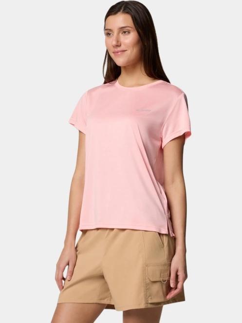 tricou pentru sport, cu maneci scurte pt. femei Columbia Bluevista Hill Short Sleeve Crew roz 3