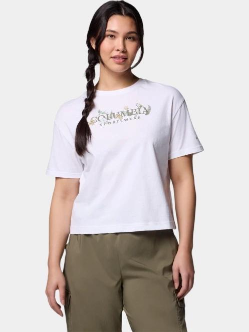 crop top pt. femei Columbia Rolling Bend Graphic Relaxed Crop Short Sleeve Shirt alb 2