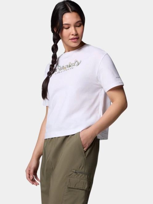 crop top pt. femei Columbia Rolling Bend Graphic Relaxed Crop Short Sleeve Shirt alb 3