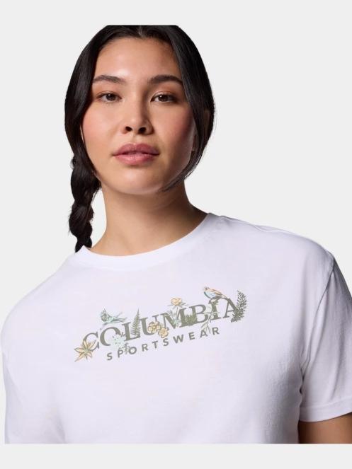 crop top pt. femei Columbia Rolling Bend Graphic Relaxed Crop Short Sleeve Shirt alb 5