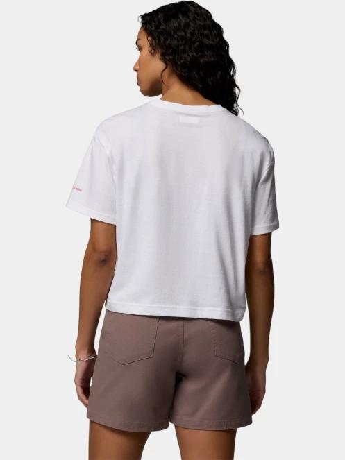 tricou cu maneci scurte pt. femei Columbia Rolling Bend Graphic Relaxed Crop Short Sleeve Shirt alb 4