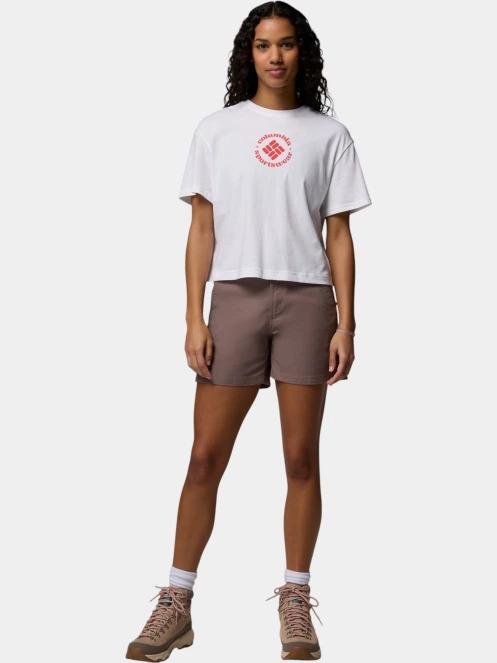 tricou cu maneci scurte pt. femei Columbia Rolling Bend Graphic Relaxed Crop Short Sleeve Shirt alb 5