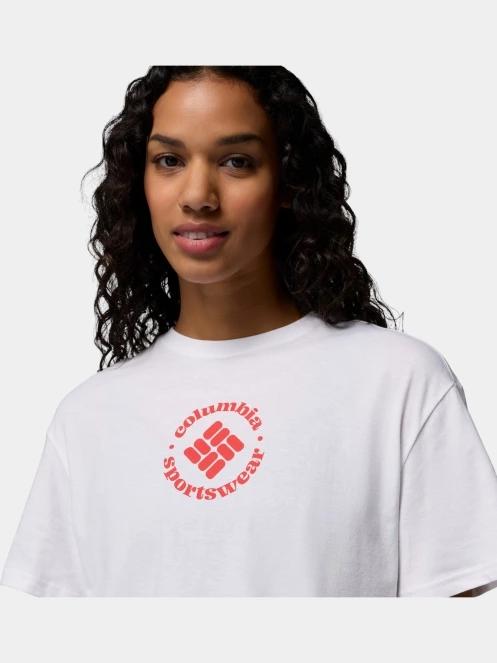 tricou cu maneci scurte pt. femei Columbia Rolling Bend Graphic Relaxed Crop Short Sleeve Shirt alb 6