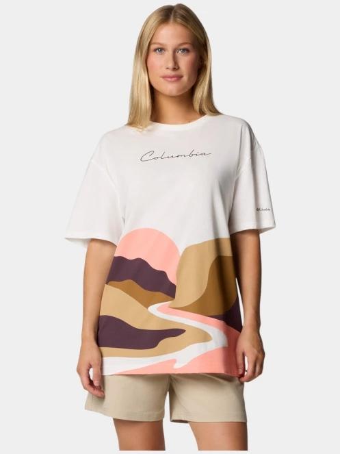 tricou cu maneci scurte pt. femei Columbia Rolling Bend Graphic Oversized Tee alb 2