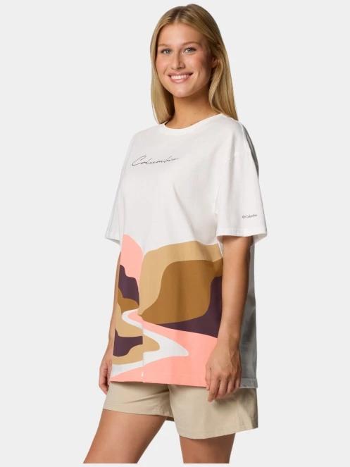 tricou cu maneci scurte pt. femei Columbia Rolling Bend Graphic Oversized Tee alb 3