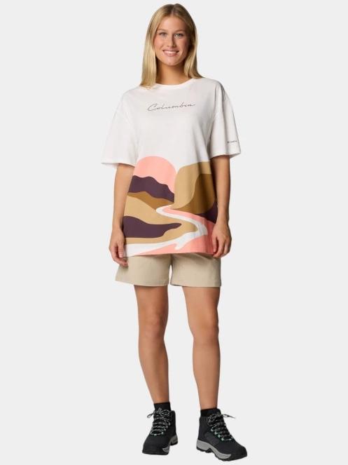 tricou cu maneci scurte pt. femei Columbia Rolling Bend Graphic Oversized Tee alb 5