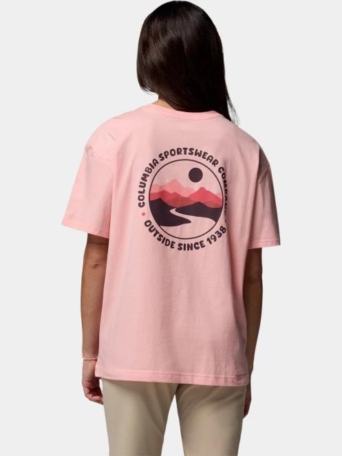 tricou cu maneci scurte pt. femei Columbia Rolling Bend Graphic Oversized Tee roz 4