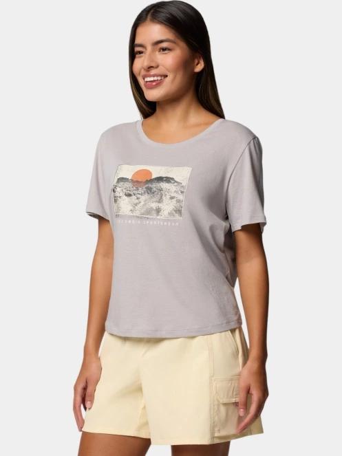 tricou cu maneci scurte pt. femei Columbia Ruby Springs Graphic Scoop Neck Short Sleeve Shirt gri 3