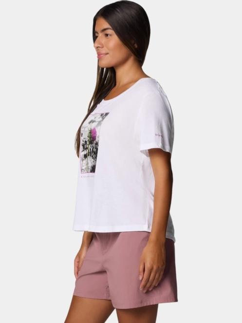 tricou cu maneci scurte pt. femei Columbia Ruby Springs Graphic Scoop Neck Short Sleeve Shirt alb 3