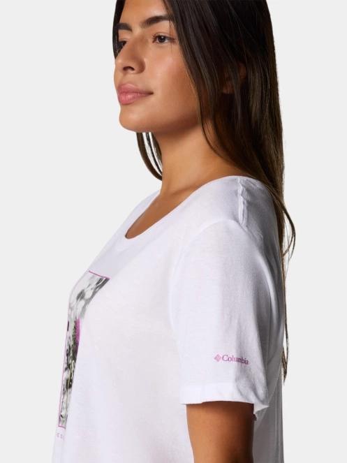tricou cu maneci scurte pt. femei Columbia Ruby Springs Graphic Scoop Neck Short Sleeve Shirt alb 6
