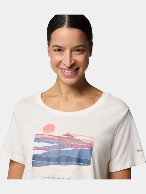 tricou cu maneci scurte pt. femei Columbia Ruby Springs Graphic Scoop Neck Short Sleeve Shirt alb 6