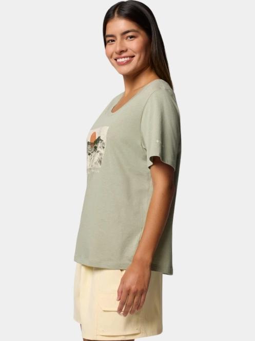 tricou cu maneci scurte pt. femei Columbia Ruby Springs Graphic Scoop Neck Short Sleeve Shirt verde 3