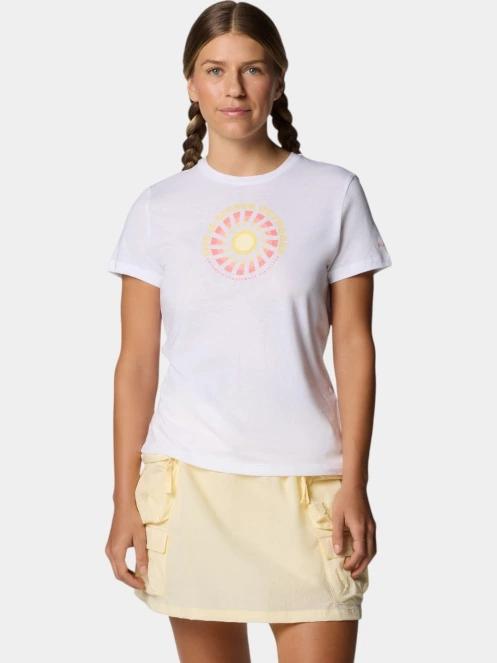tricou cu maneci scurte pt. femei Columbia Ruby Springs Graphic Fitted Short Sleeve Shirt alb 2