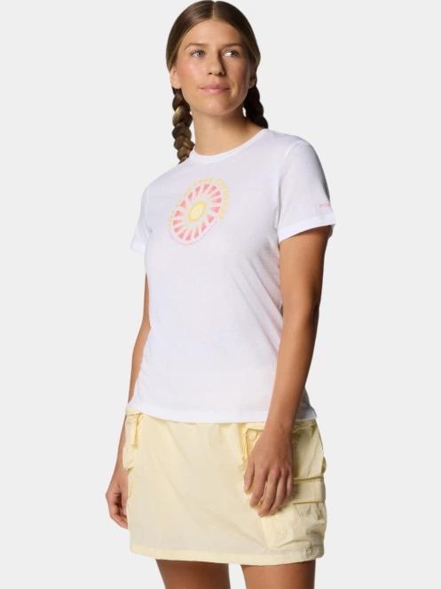 tricou cu maneci scurte pt. femei Columbia Ruby Springs Graphic Fitted Short Sleeve Shirt alb 3