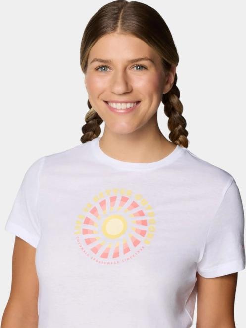 tricou cu maneci scurte pt. femei Columbia Ruby Springs Graphic Fitted Short Sleeve Shirt alb 6