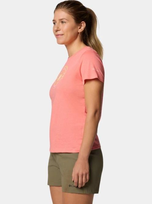 tricou cu maneci scurte pt. femei Columbia Ruby Springs Graphic Fitted Short Sleeve Shirt rosu 3