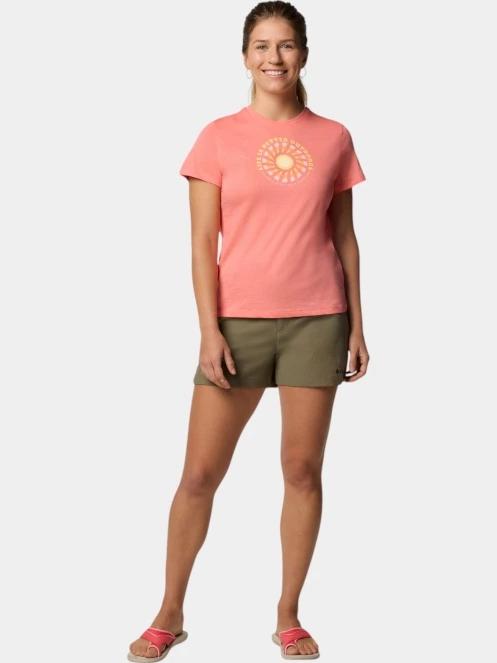 tricou cu maneci scurte pt. femei Columbia Ruby Springs Graphic Fitted Short Sleeve Shirt rosu 5