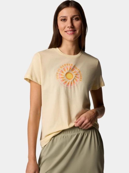 tricou cu maneci scurte pt. femei Columbia Ruby Springs Graphic Fitted Short Sleeve Shirt galben 5