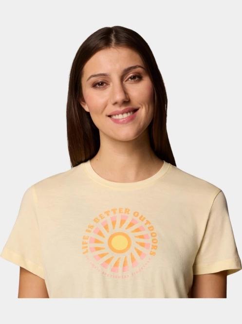 tricou cu maneci scurte pt. femei Columbia Ruby Springs Graphic Fitted Short Sleeve Shirt galben 6