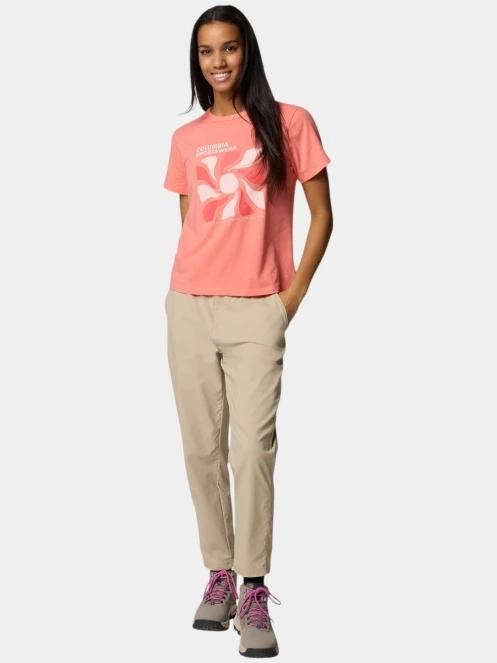 tricou pentru sport, cu maneci scurte pt. femei Columbia Sun Trek Graphic Short Sleeve III rosu 5