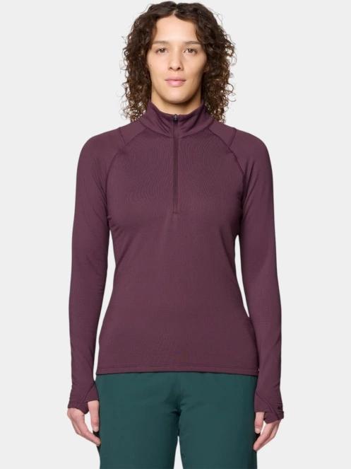 pulover polar pt. femei Mountain Hardwear Crater Lake Heavyweight Long Sleeve Half Zip bordo 2