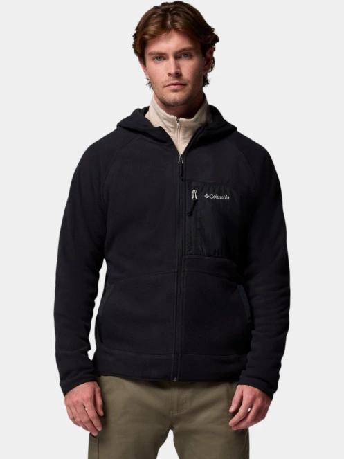 pulover polar pt. barbati Columbia Fast Trek Overlay Hooded Full Zip negru 2