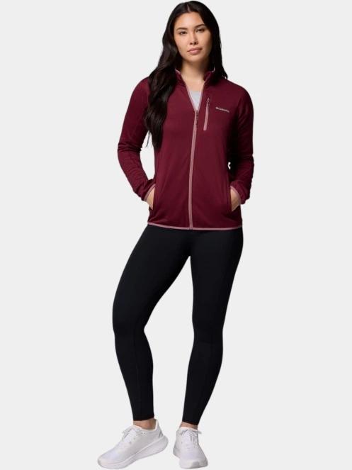pulover polar pt. femei Columbia Essential Hike Grid Fleece Full Zip rosu 6