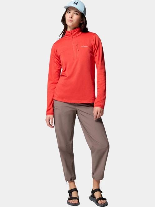 pulover polar pt. femei Columbia Essential Hike Grid Fleece Half Zip rosu 5
