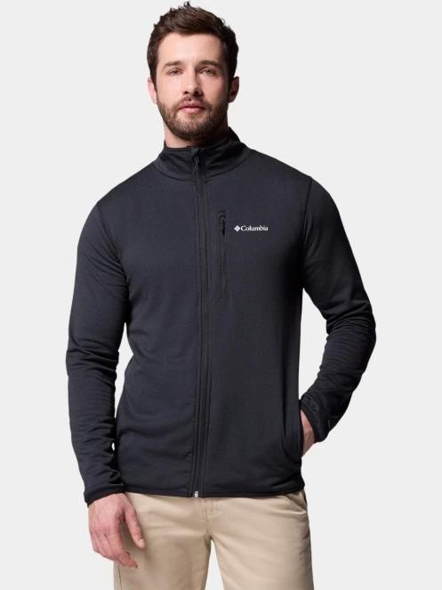 pulover polar pt. barbati Columbia Essential Hike Grid Fleece Full Zip negru 2