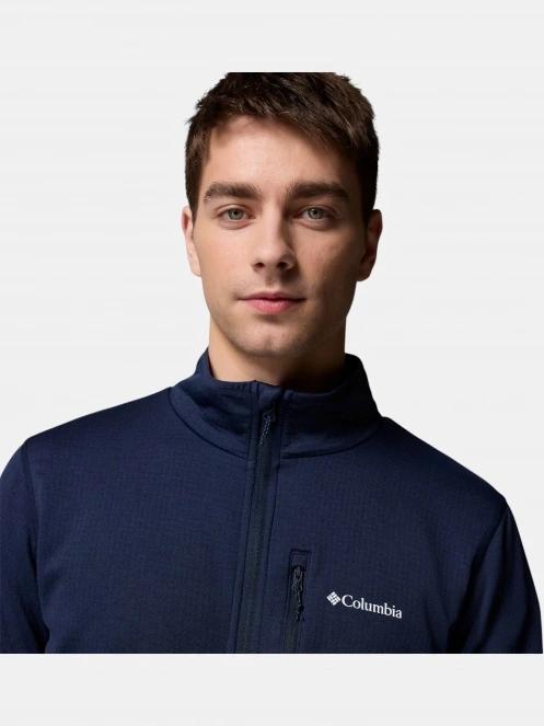 pulover polar pt. barbati Columbia Essential Hike Grid Fleece Full Zip albastru inchis 6