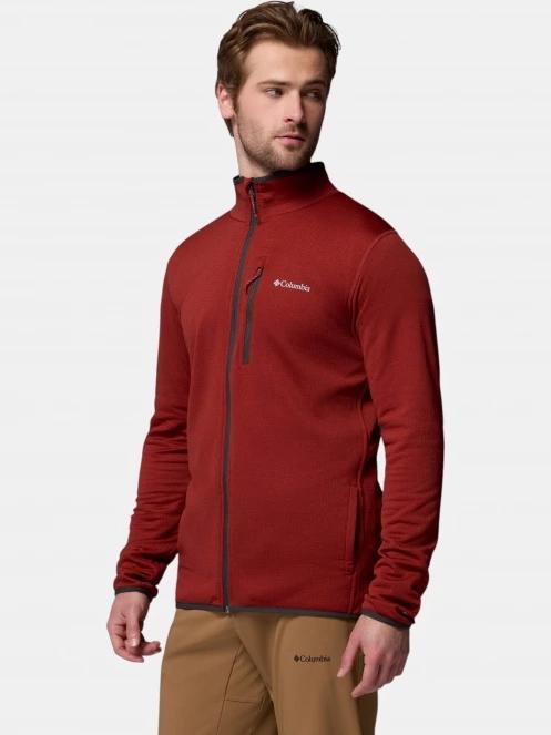 pulover polar pt. barbati Columbia Essential Hike Grid Fleece Full Zip rosu 3