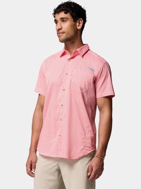 camasa cu maneci scurte pt. barbati Columbia Harbor Peak Short Sleeve Shirt roz 3