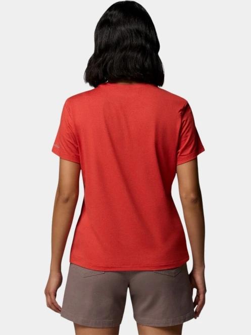 tricou pentru sport, cu maneci scurte pt. femei Columbia Parsons Point Short Sleeve Logo Tee rosu 4