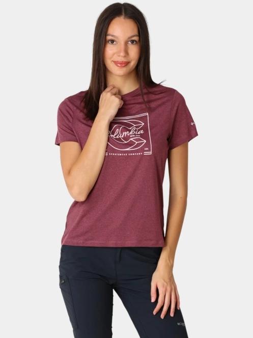 tricou pentru sport, cu maneci scurte pt. femei Columbia Parsons Point  Short Sleeve Graphic Tee violet 2