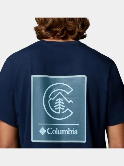 tricou cu maneci scurte pt. barbati Columbia CSC Logo Back Tee albastru inchis 7