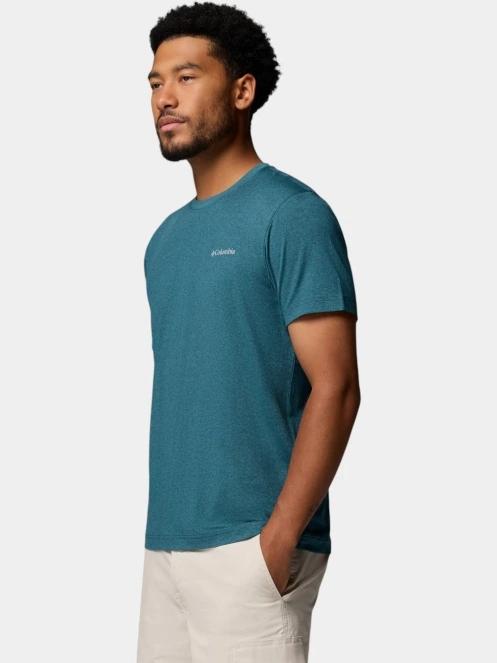 tricou pentru sport, cu maneci scurte pt. barbati Columbia Parsons Point Short Sleeve Logo Tee albastru 3