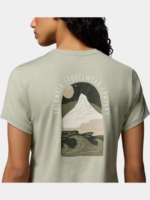 tricou cu maneci scurte pt. femei Columbia Parsons Point Back Graphic Tee oliv 7