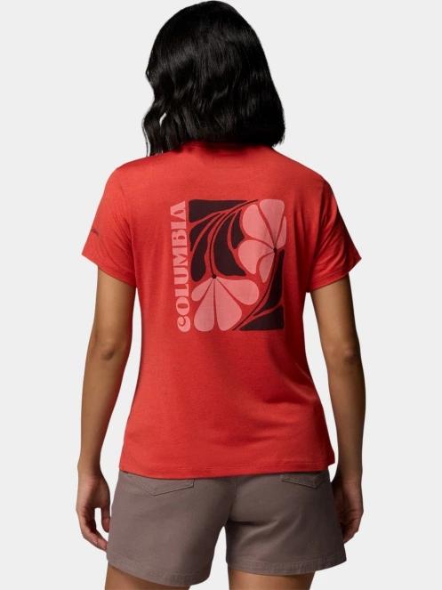 tricou cu maneci scurte pt. femei Columbia Parsons Point Back Graphic Tee rosu 4