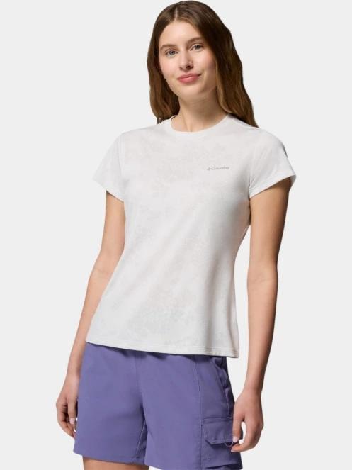 tricou pentru sport, cu maneci scurte pt. femei Columbia Bluebird Canyon II Short Sleeve Crew alb 2