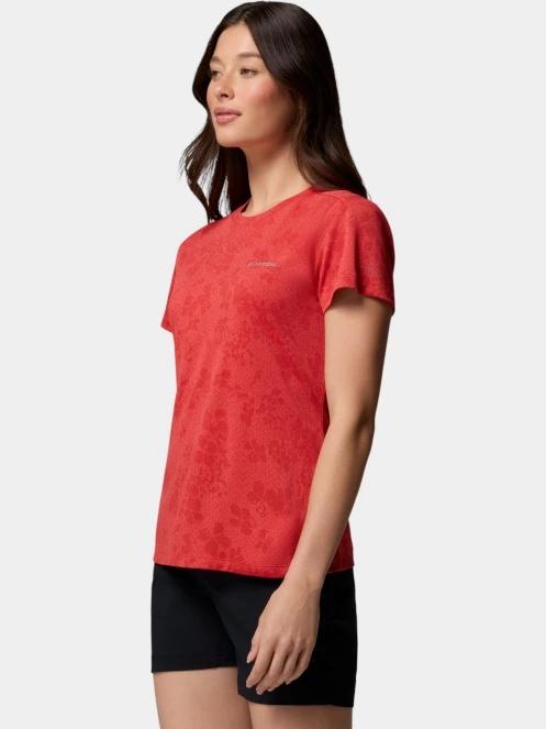 tricou pentru sport, cu maneci scurte pt. femei Columbia Bluebird Canyon II Short Sleeve Crew rosu 3