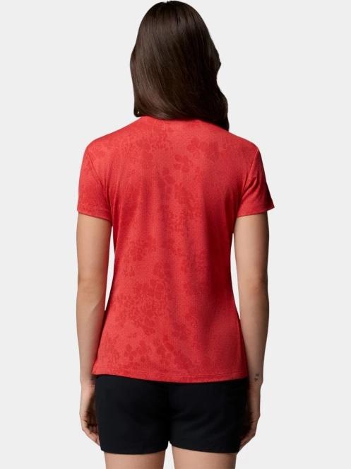 tricou pentru sport, cu maneci scurte pt. femei Columbia Bluebird Canyon II Short Sleeve Crew rosu 4