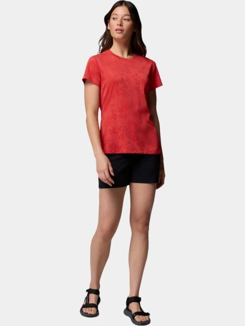 tricou pentru sport, cu maneci scurte pt. femei Columbia Bluebird Canyon II Short Sleeve Crew rosu 5