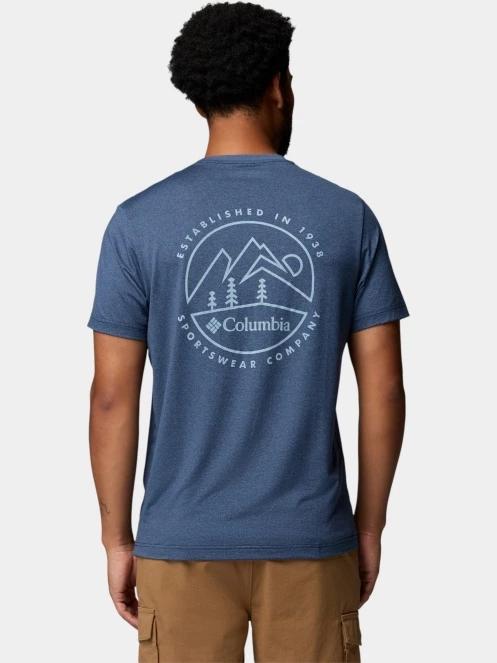 tricou pentru sport, cu maneci scurte pt. barbati Columbia Parsons Point Short Sleeve Back Graphic Tee albastru inchis 3