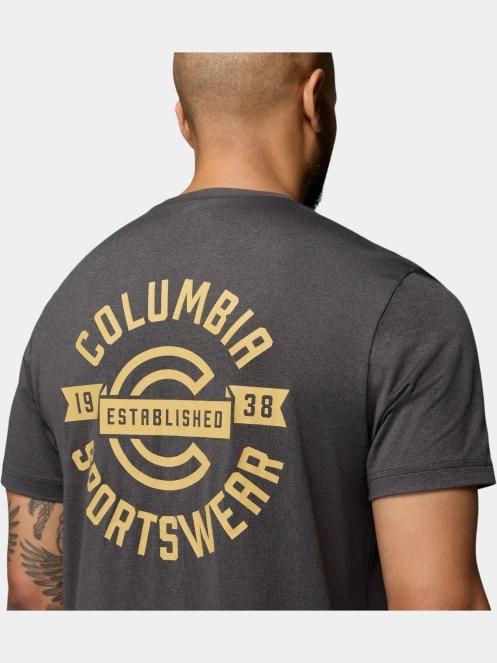 tricou pentru sport, cu maneci scurte pt. barbati Columbia Parsons Point Short Sleeve Back Graphic Tee negru 7