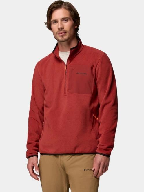 pulover polar pt. barbati Columbia Pacific Arch 200 1/2 Zip Fleece M rosu 2